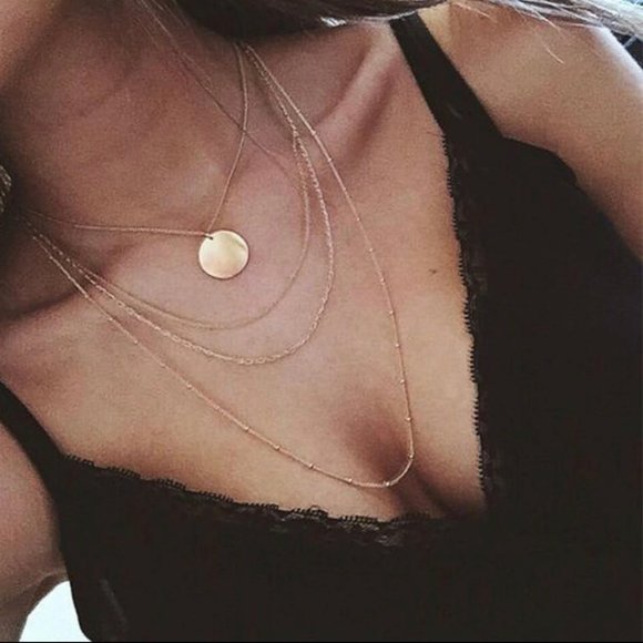Multilayer Large Beads & Coin Necklace